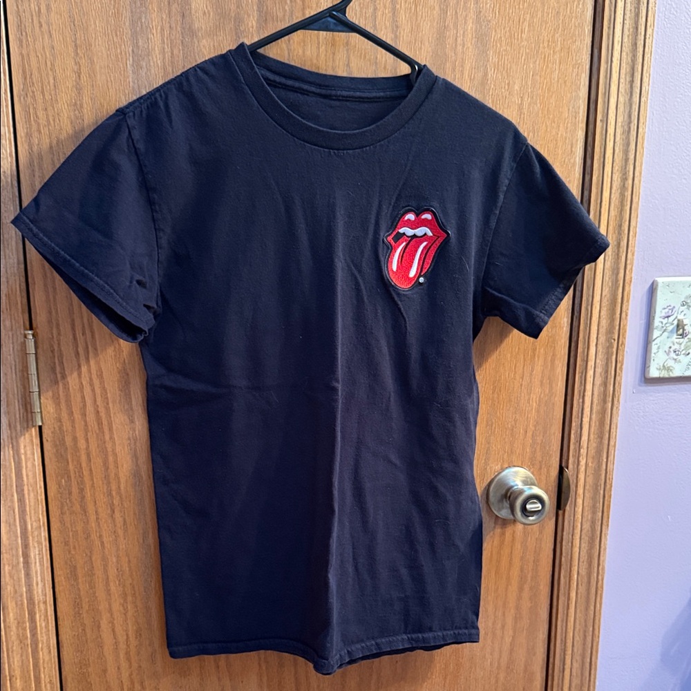 Black Kids T-Shirt with Red Tongue Graphic
